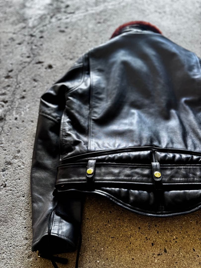 よ*じ様 上質牛革 ハーレーダビッドソン ポリスマン レザージャケット シングル