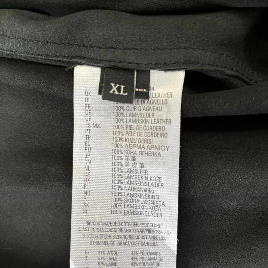 XLサイズ 美品 ディーゼル ラムレザージャケット ライダース シングル 黒