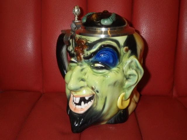 デビル★スカル★タンカード★ツーフェイス★悪魔★置物★髑髏★ビアマグ★ビンテージ