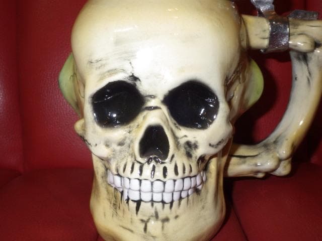 デビル★スカル★タンカード★ツーフェイス★悪魔★置物★髑髏★ビアマグ★ビンテージ