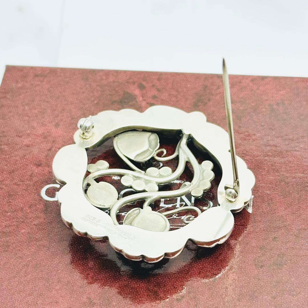 美品　  159 シルバーブローチ　ムーンライトブロッサム