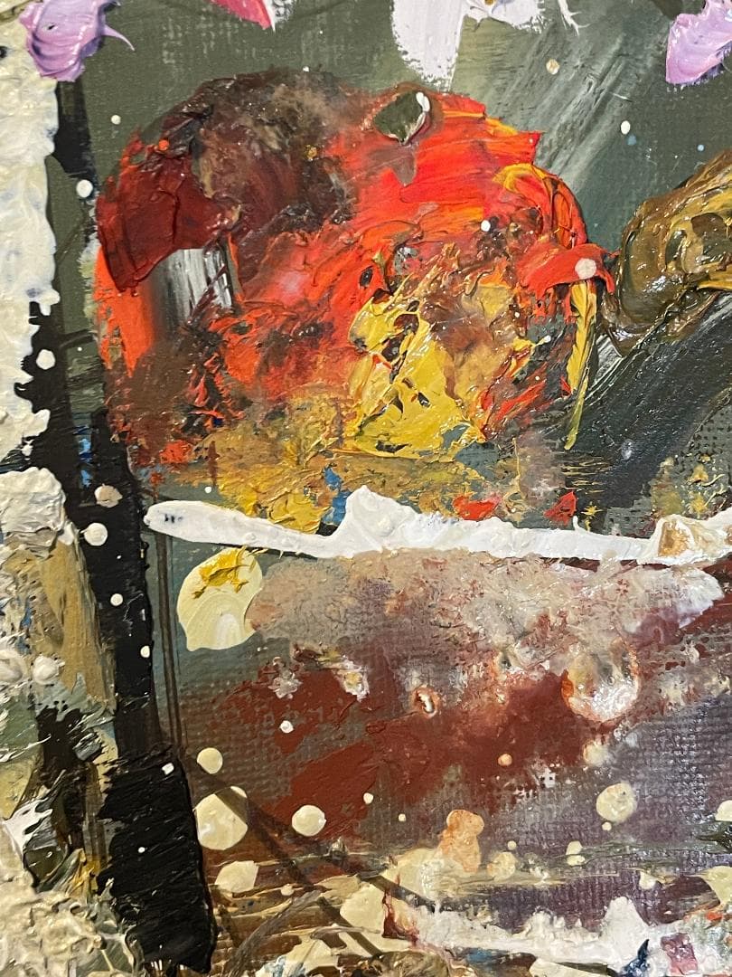 h*7様 「真作」池田秀郎「果実と花」静物画　油彩画　額装　サイン有り　F8号