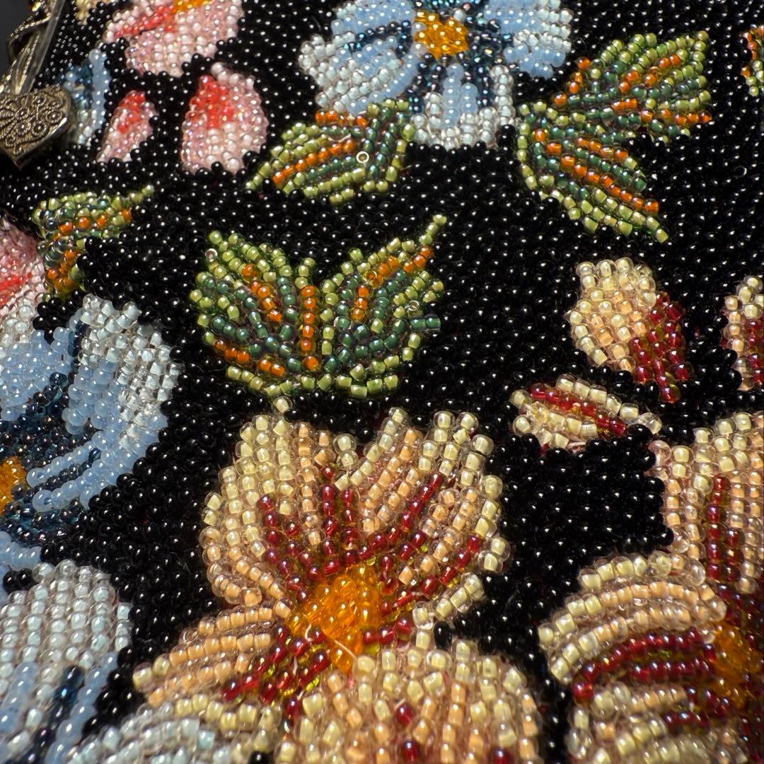 ビーズバッグ 花柄