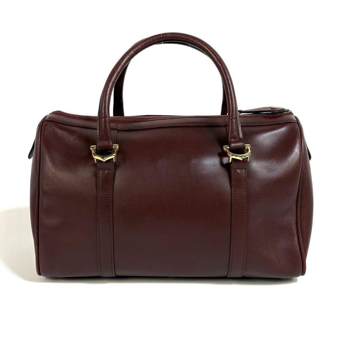 【美品】Cartier レザー マストライン ハンドバッグ 元袋カード付き