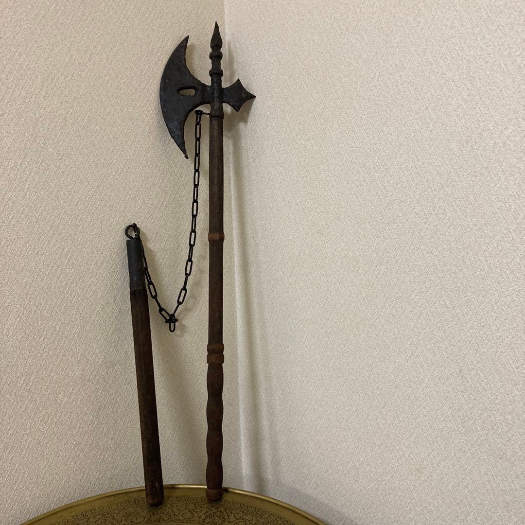 古斧　珍品　古武器　アンティーク　西洋式　ヴァイキング　オールドアックス