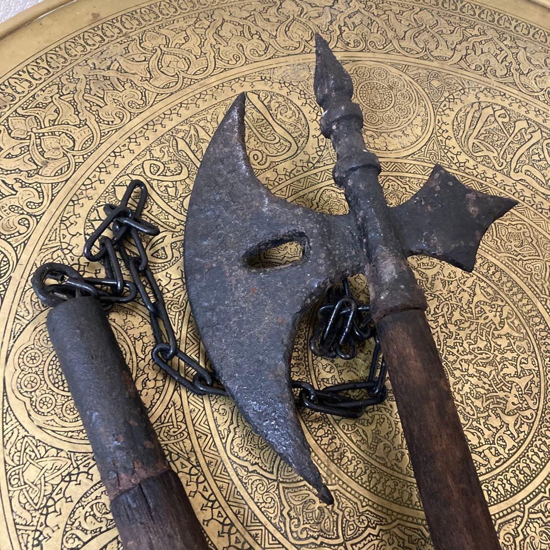 古斧　珍品　古武器　アンティーク　西洋式　ヴァイキング　オールドアックス