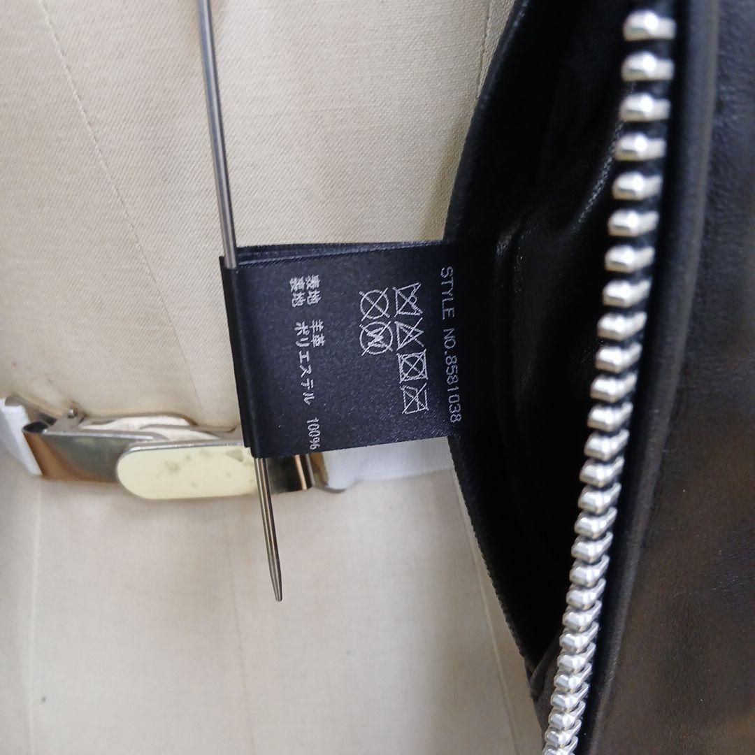 レトログレード襟つきシングルライダースシープスキン