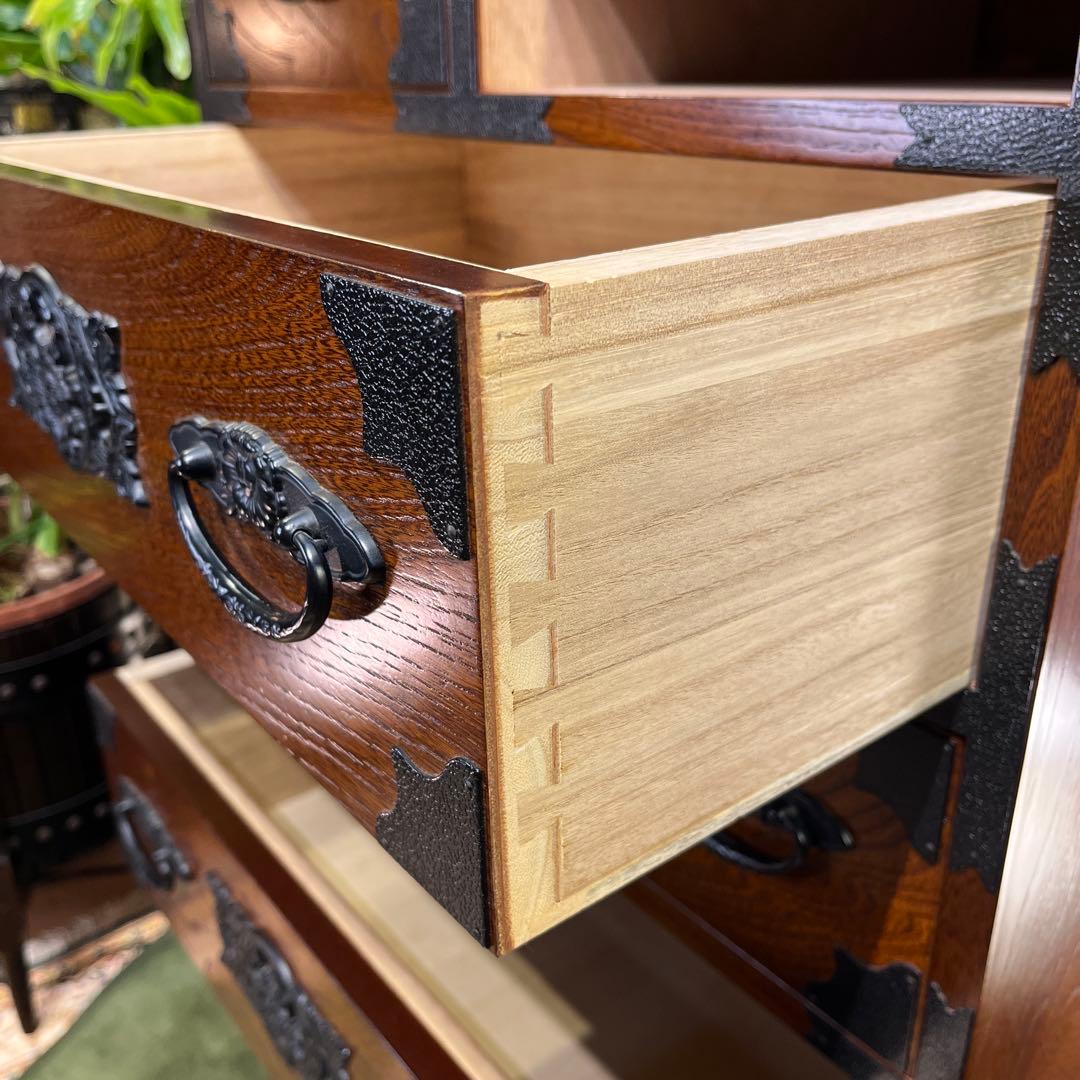 Sale 和製アンティーク　重厚感ある鉄器　　チェストキャビネット　民芸タンス