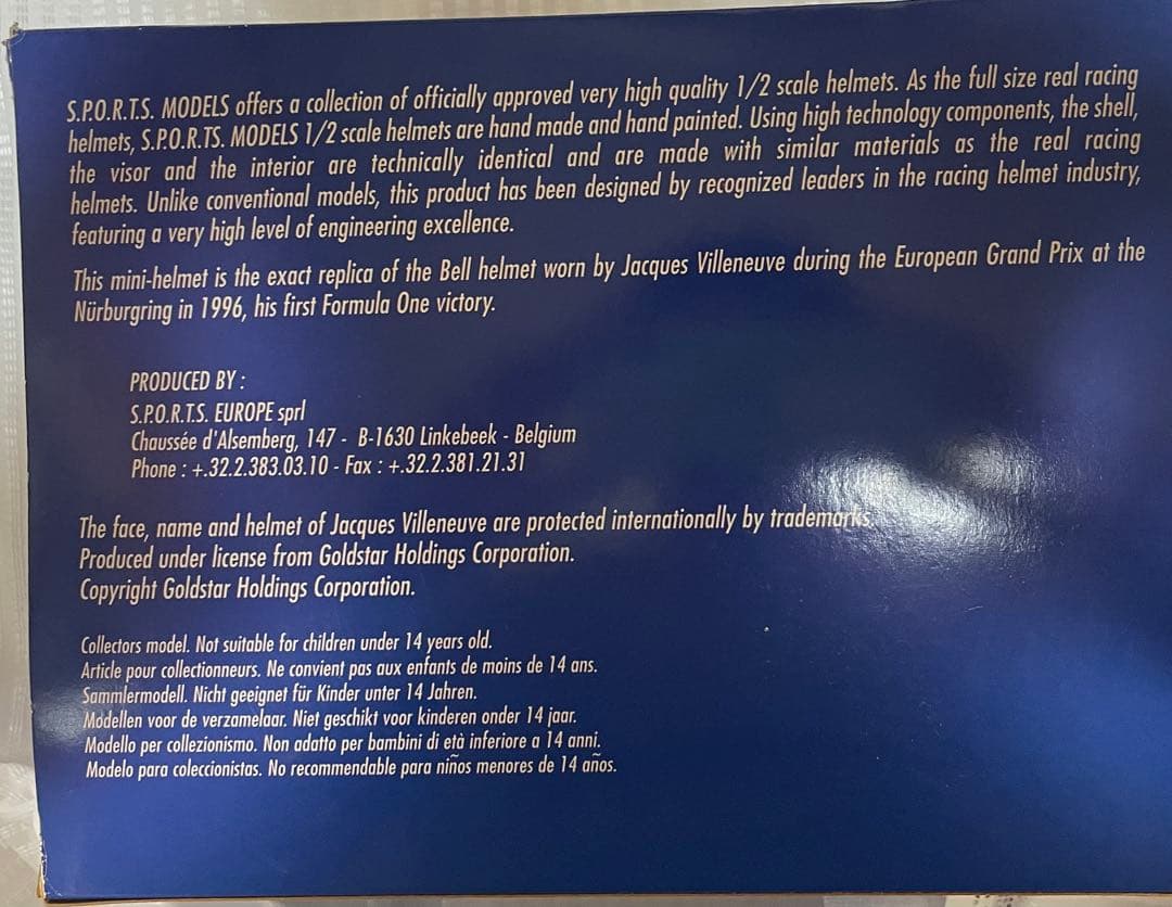 1/2ヘルメット F1 ウィリアムズ ルノー J.ビルヌーブ