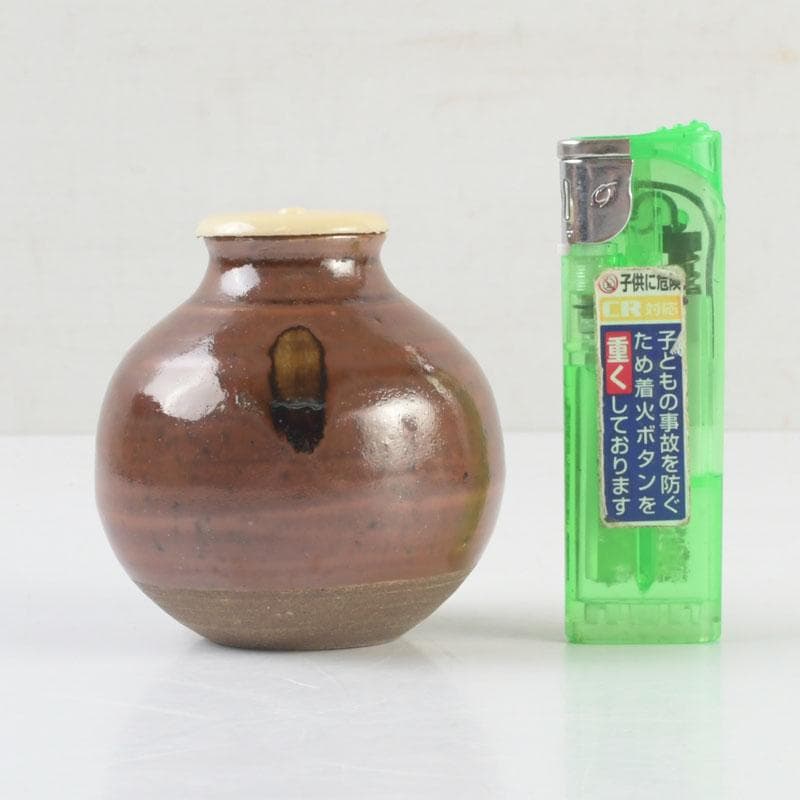 茶道具　瀬戸焼　文琳茶入　仕覆付　共箱　V　9496