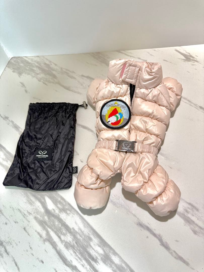 犬用ダウンジャケットS ピンク 収納袋付き　puppy angel
