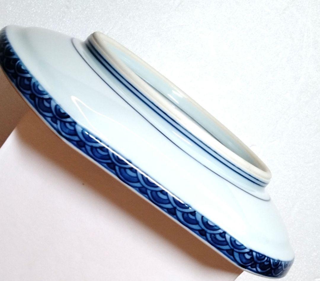 ☆館林 源右衛門 染錦波千鳥皿