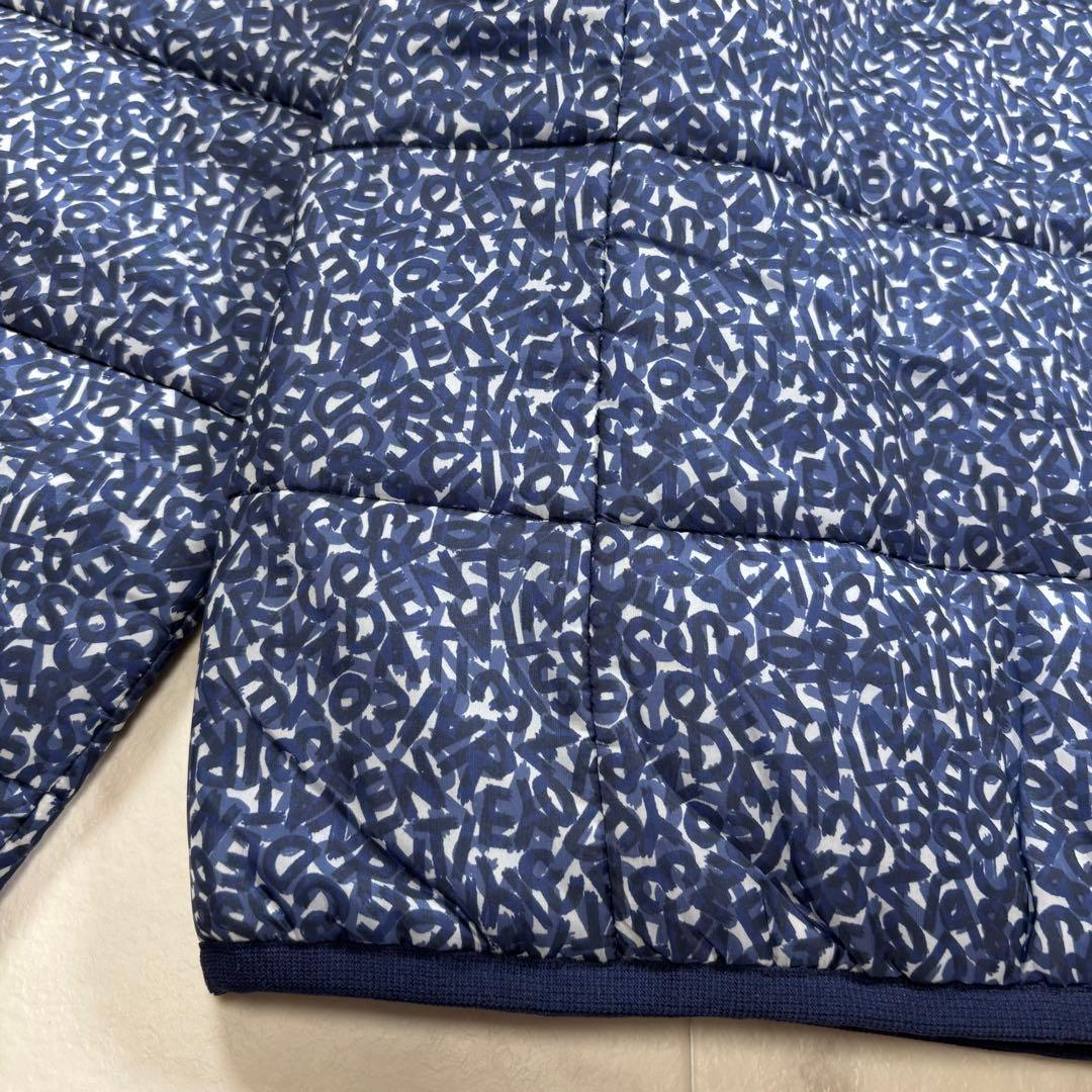 【美品】ZOY ゾーイ 中綿ジャケット ゴルフウェア 総柄 ロゴ 青 38