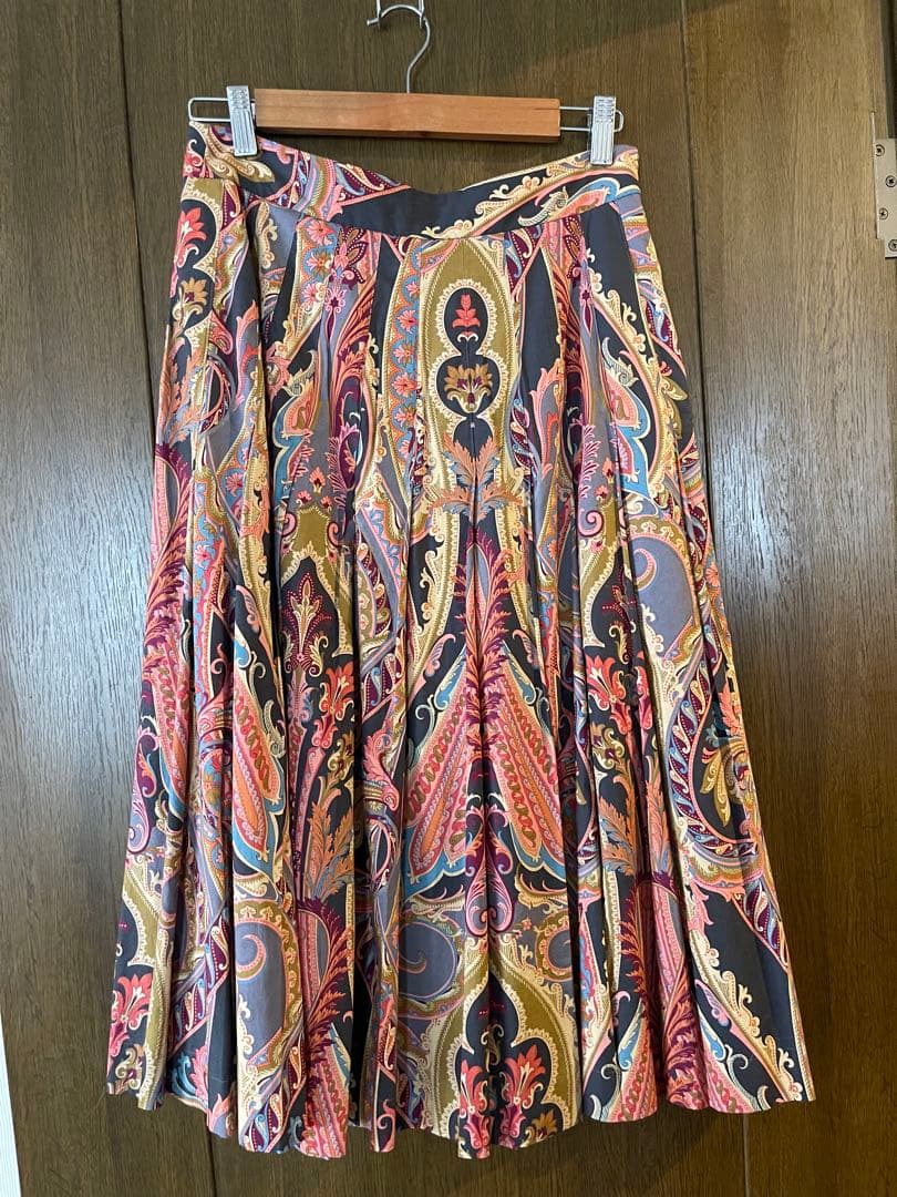 レア★マーガレットハウエル★ペイズリープリーツスカート Ⅲ L