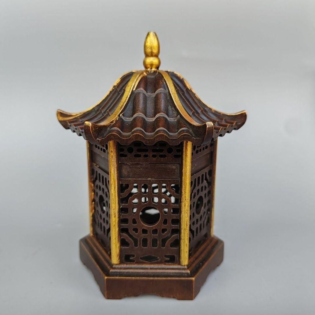 銅器 亭子薫香炉 茶道具 香道具 蓋置 置物 工芸品 美術品 置物