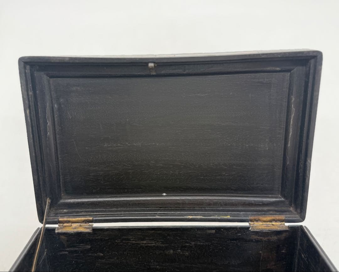 中国　清時代　螺鈿圖紅木箱　アンティーク　送料込み251108