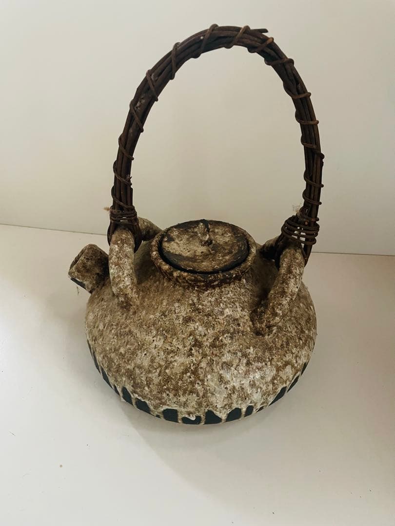 アンティーク　信楽焼の大型土瓶　直径25cm