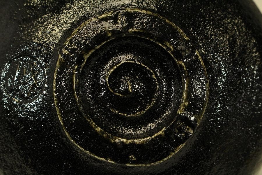 大特価 茶道具 楽焼 黒楽平茶碗 在銘 作家物 未使用 763