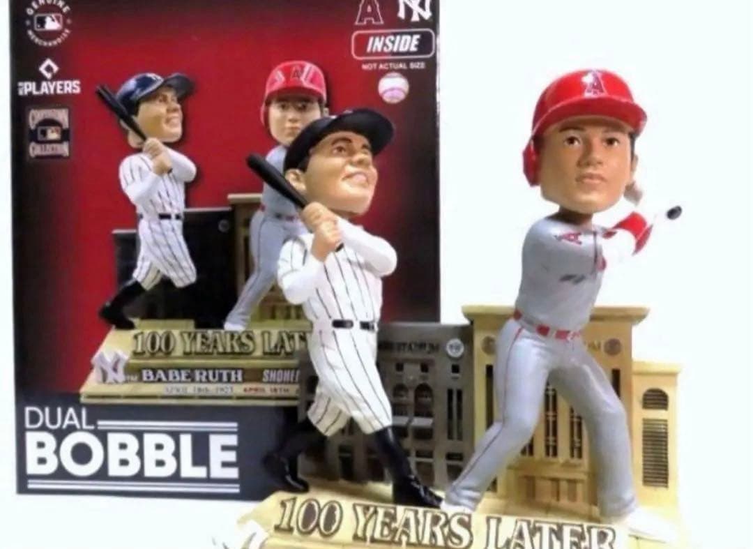 【新品・世界限定216個】大谷翔平+ベーブルース ダブル・ボブルヘッド人形