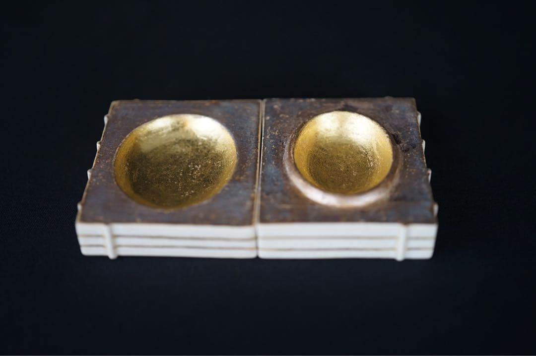 通次阿山 和本 香合 共箱 共布 茶道具