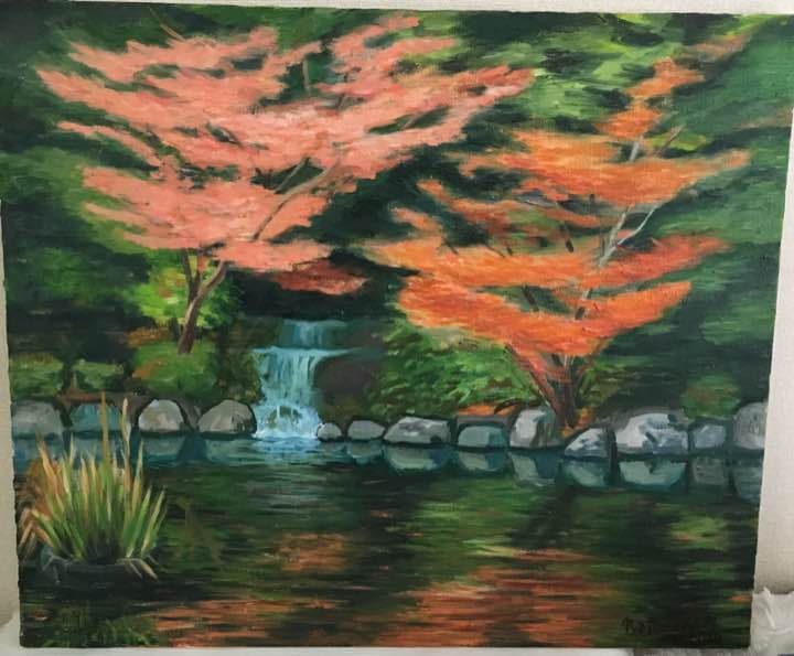 公園の油絵