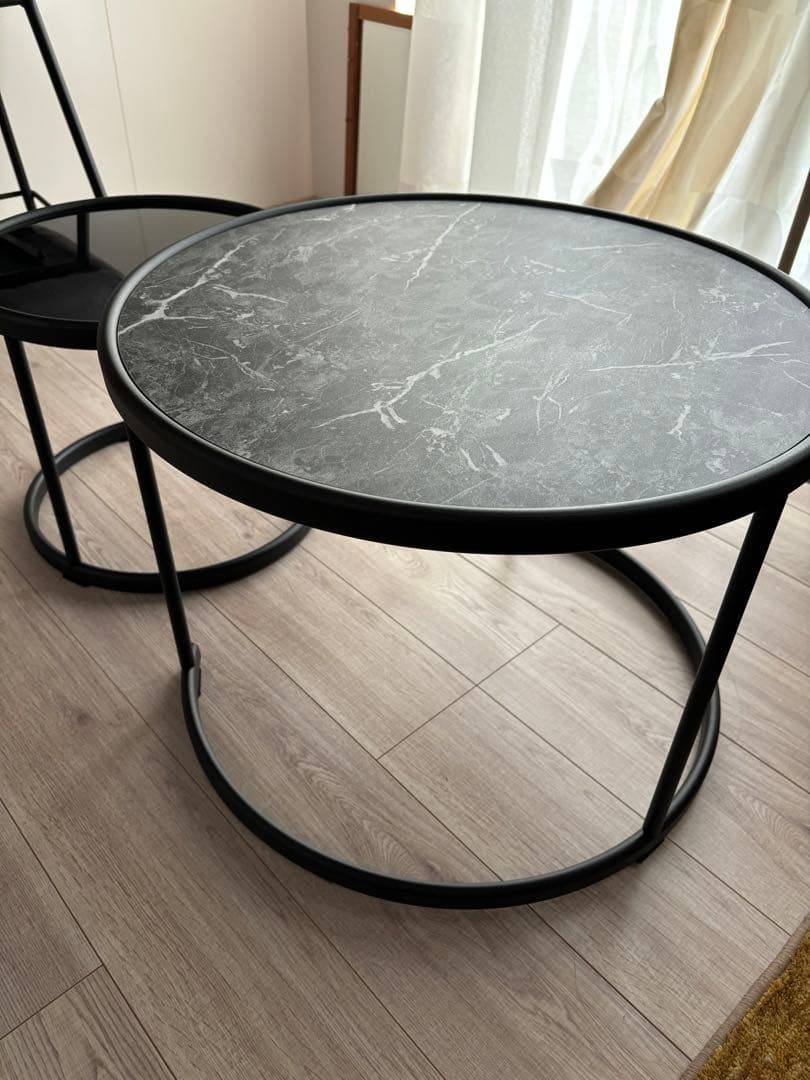 モダンサイドテーブル 大理石風 ネストテーブル