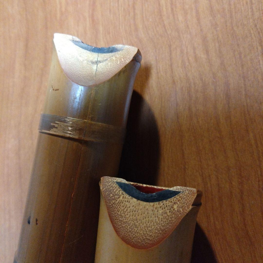 値下げ都山流　一尺八寸管と六寸管　翆山銘二つ印