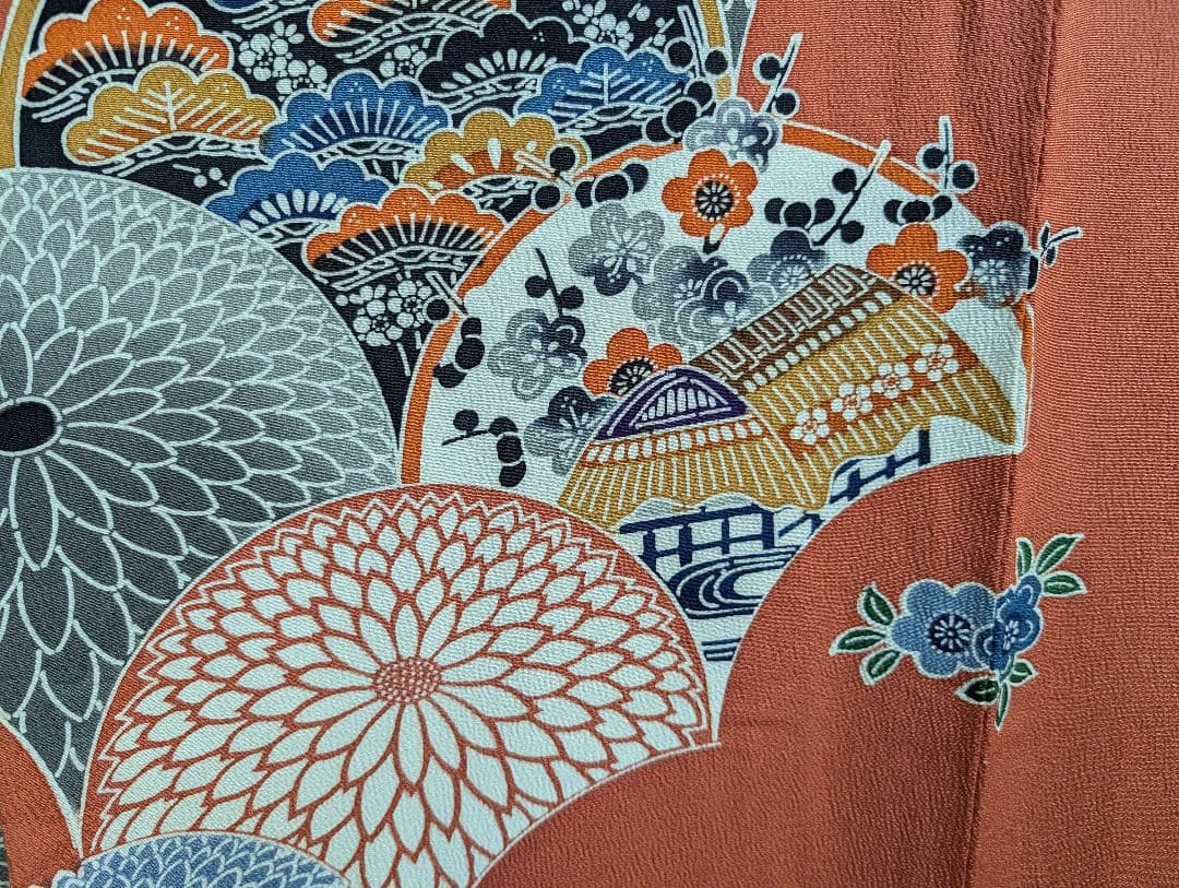 ★専用♦再お値下げしました！振袖+袋帯セット　京紅型　大輪万寿菊　丹後ちりめん