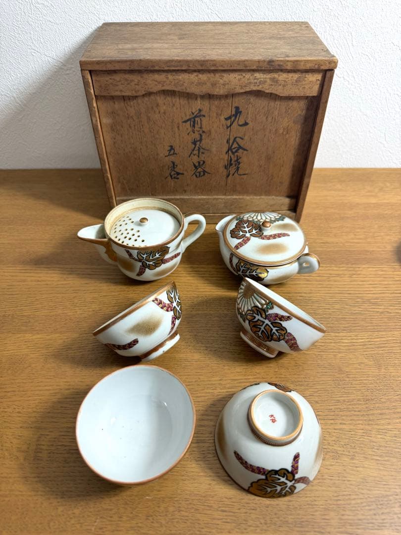 410 訳あり　古九谷煎茶器揃　共箱