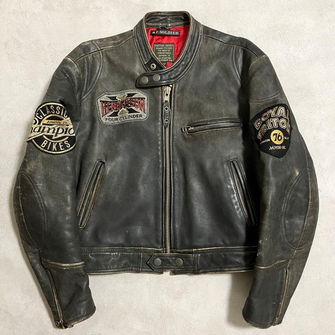 90's DOG FIGHT シングルライダースジャケット ヴィンテージ加工