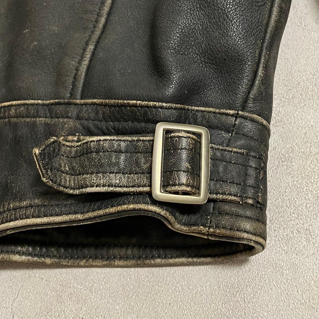 90's DOG FIGHT シングルライダースジャケット ヴィンテージ加工