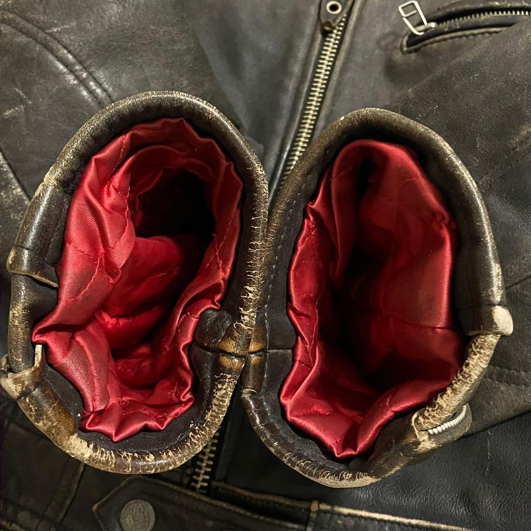 90's DOG FIGHT シングルライダースジャケット ヴィンテージ加工