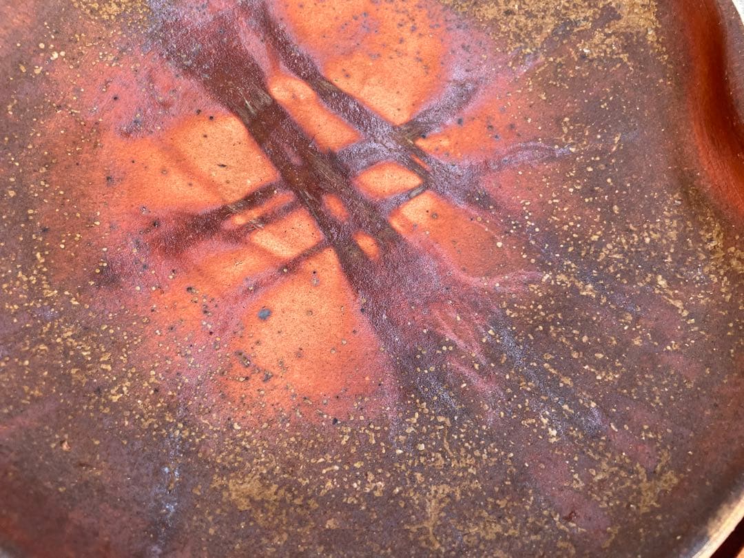 未使用　高級　備前焼　森丁斎作　桃形陶器皿　桃形