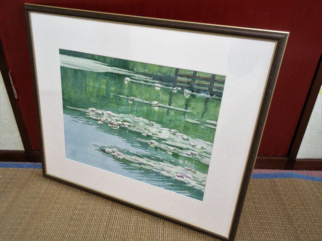 水彩画「蓮池」