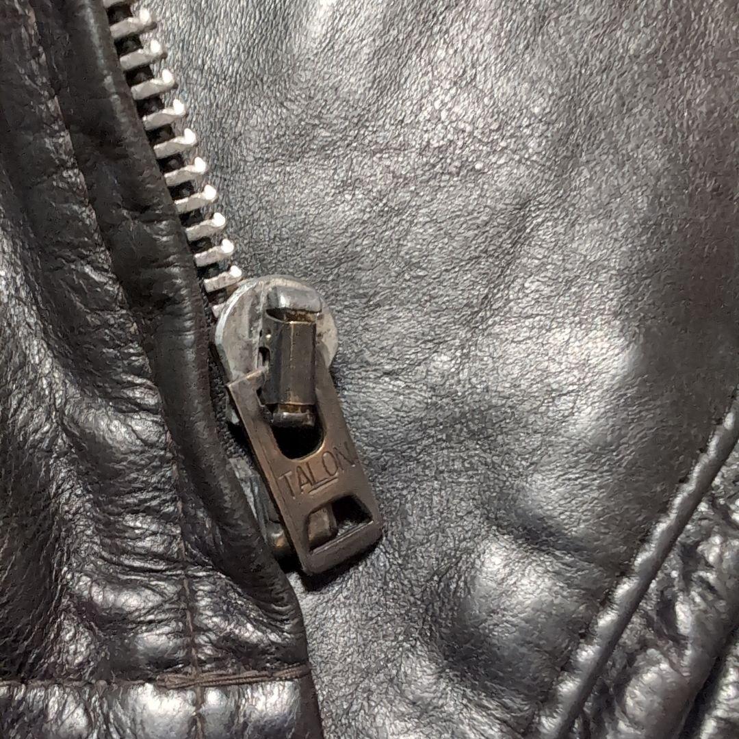 Schott ブラックレザーライダースジャケット 42