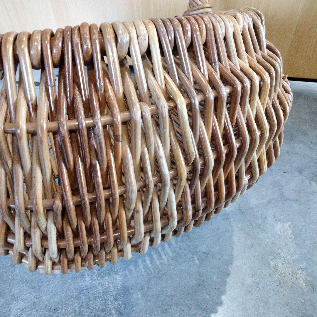 アンティーク　ナチュラル　大きなバスケット　籘かご