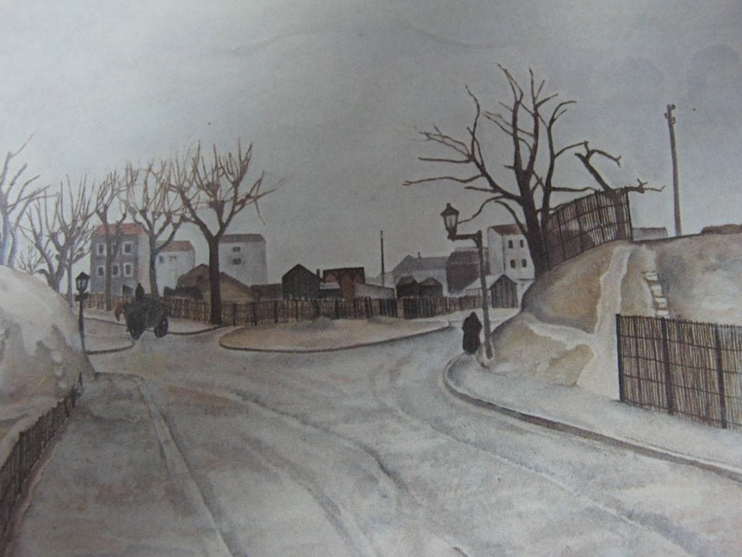 藤田嗣治、「Paysage de banlieue sous la neige」