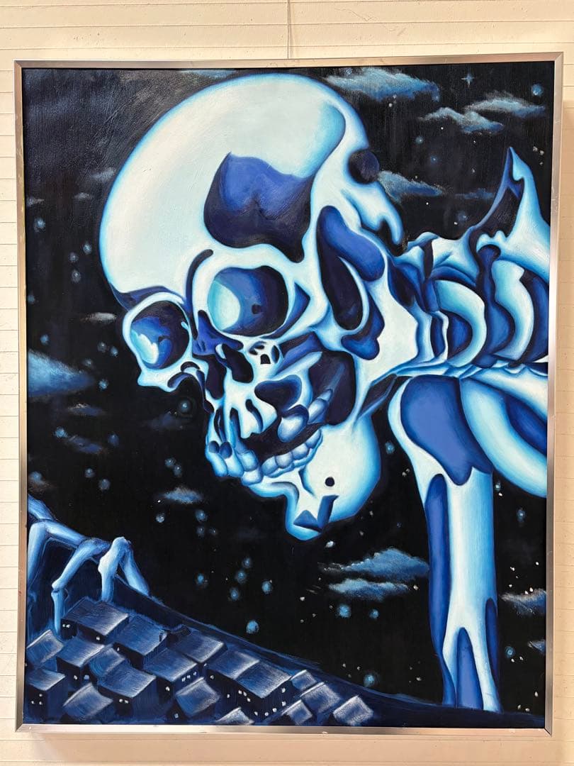 自作「街を覗く餓者髑髏」