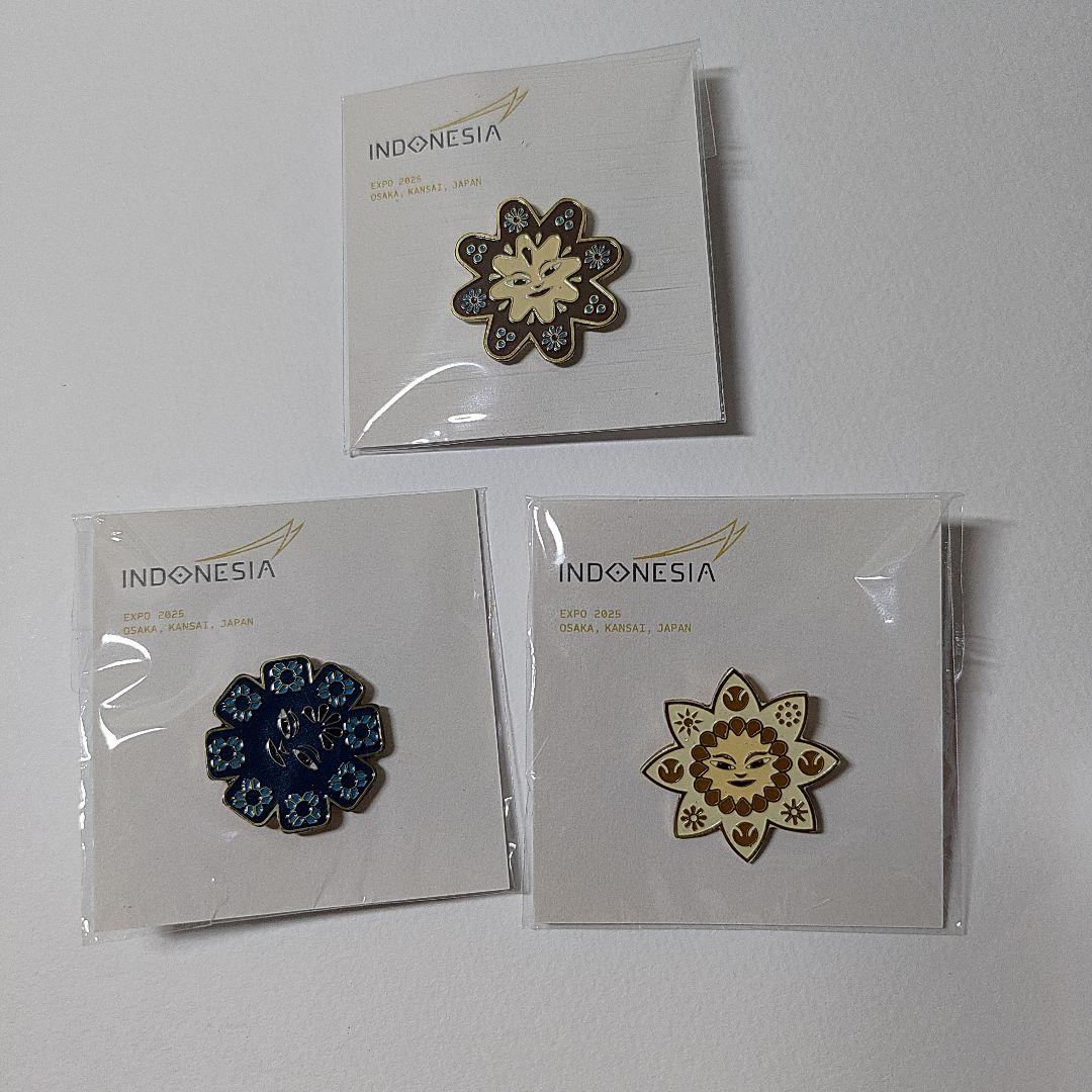 インドネシア館 ピンバッチ 3点セット