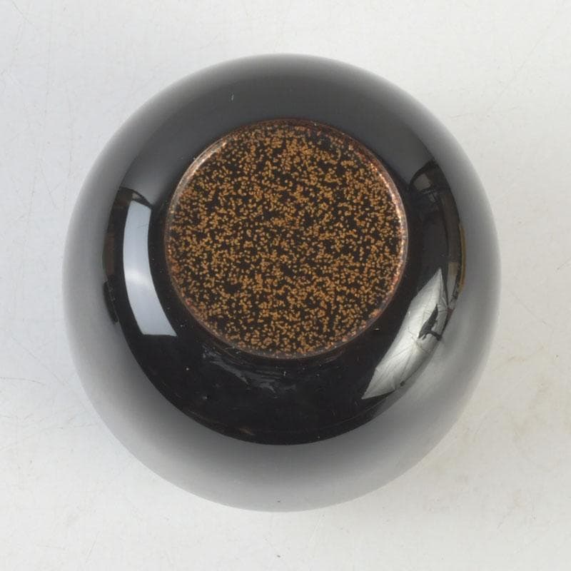 茶道具　黒漆　内金梨子地　棗　時代箱付　V　9665