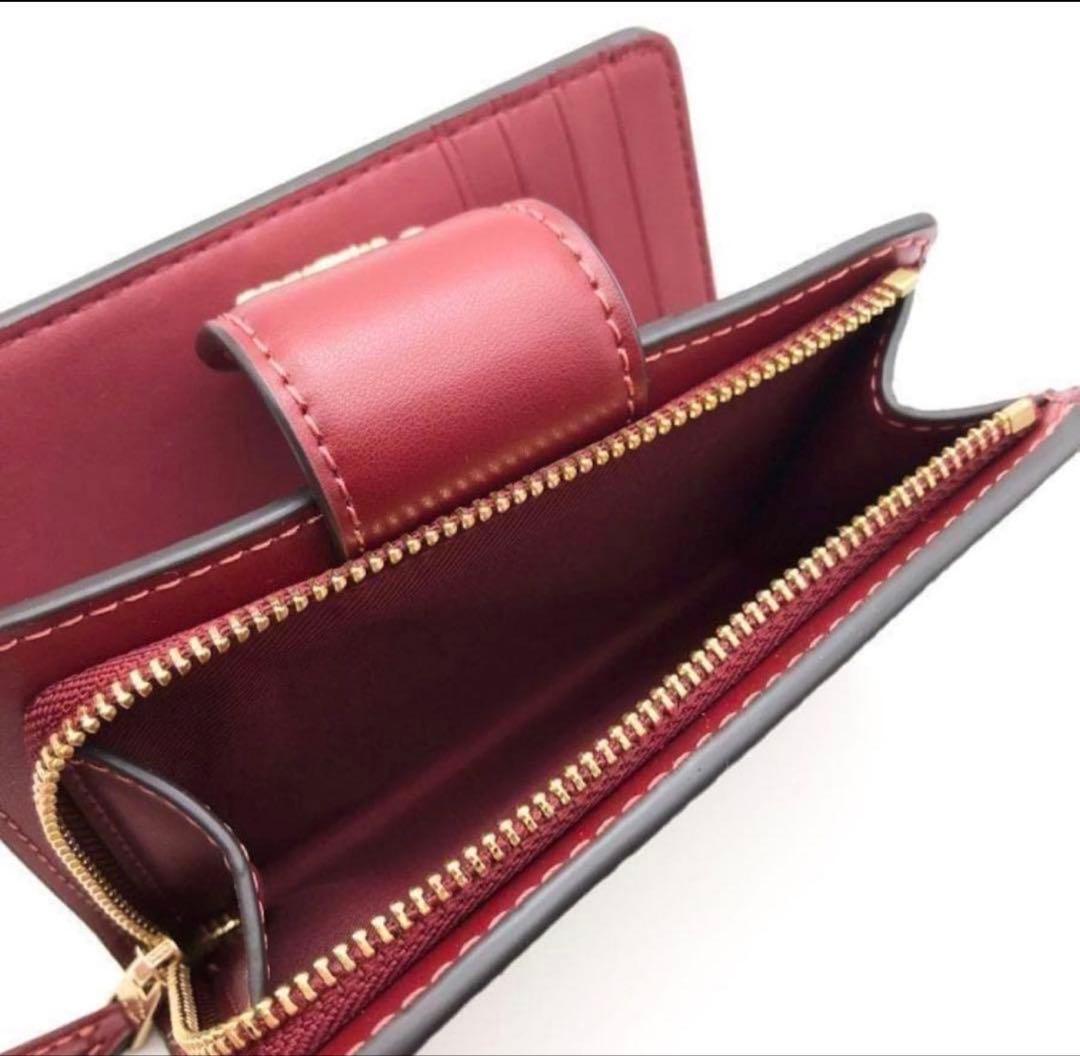 coachコーチシグネチャーチェリープリントミディアム二つ折り財布