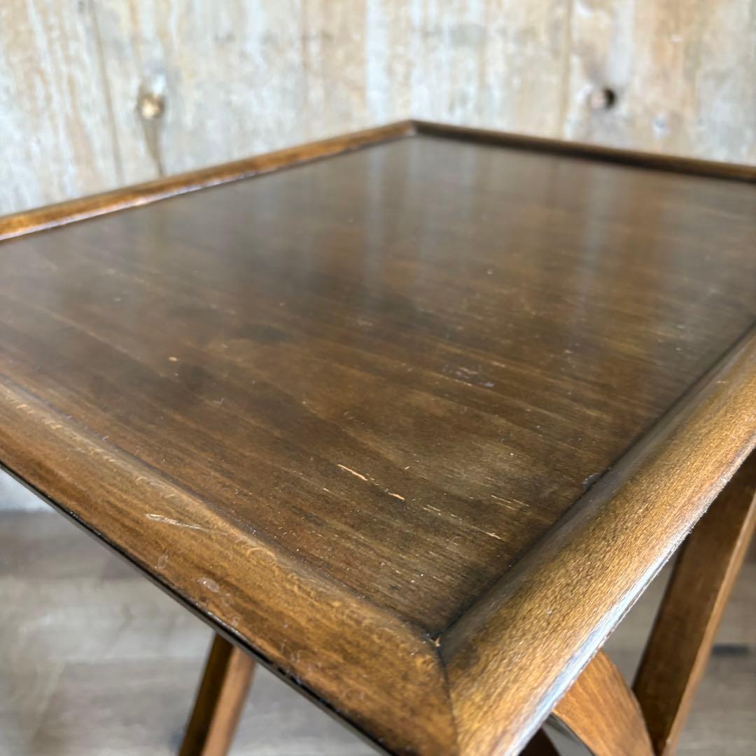 ヴィンテージ　ウッドクロスフレーム　サイドテーブル　コーヒーテーブル