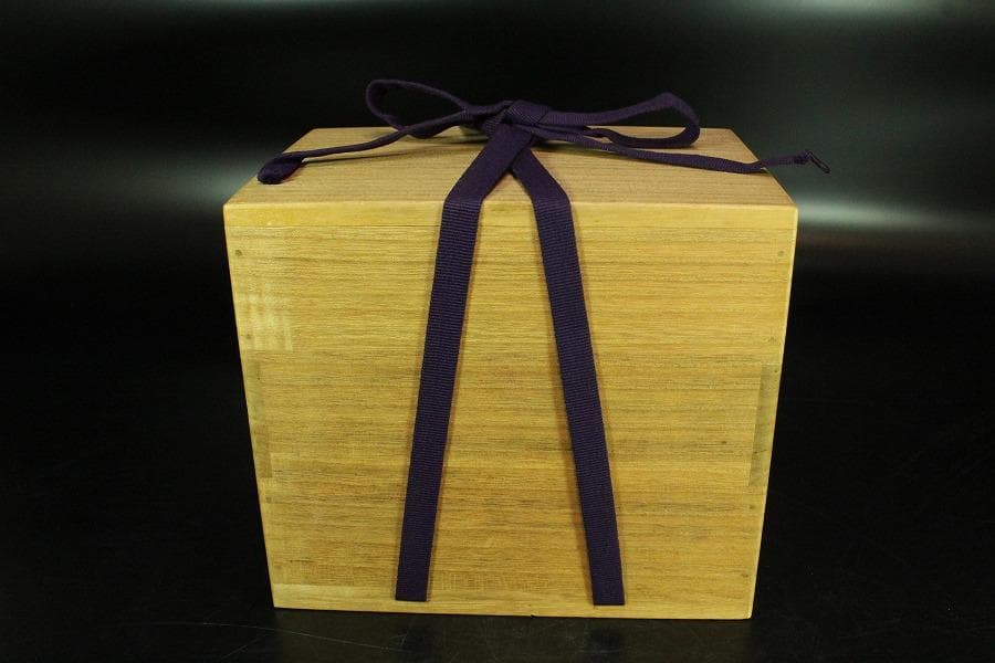 遠州流 桑 七宝透かし 黒柿 茶箱 美品 綺麗寂 時代仕服付(K-A344)