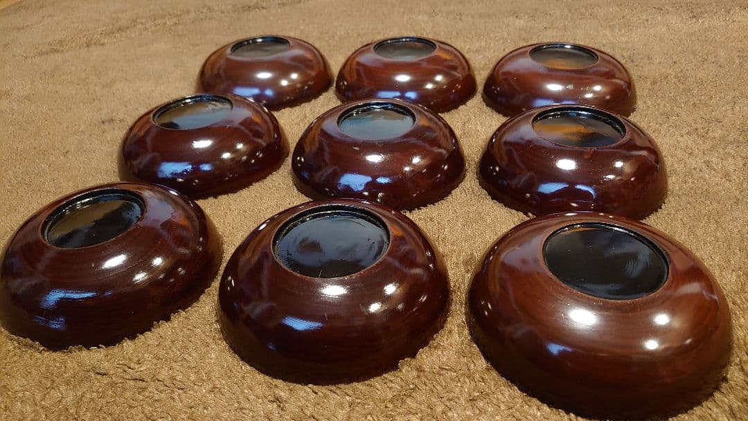 輪島塗　漆器　金蒔絵　蒔絵　ひねり文様　豆皿　菓子皿　９客