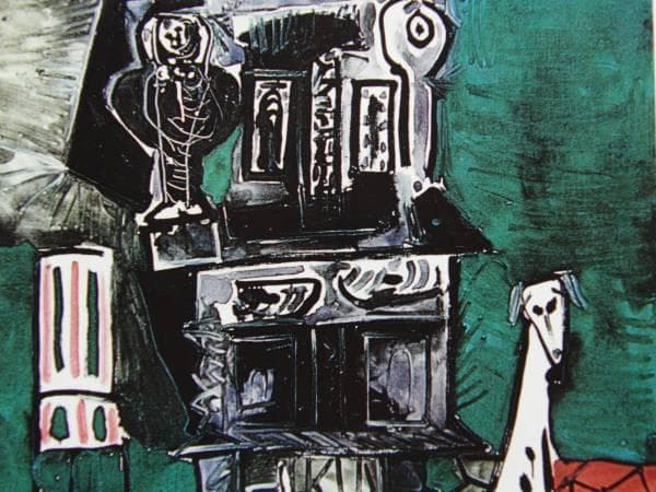 パブロ・ピカソ、ダルメシアンのペロ、希少限定画集画、新品額装付