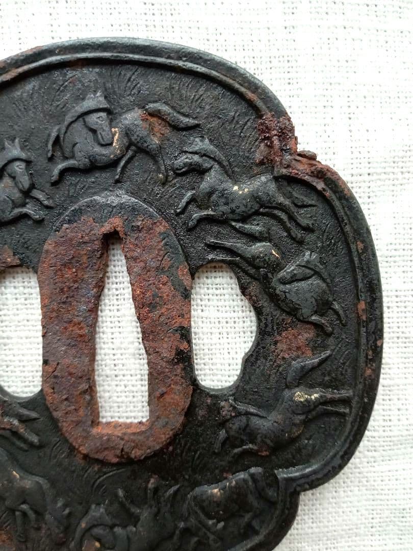 【刀・鍔】つば 馬柄／透かし／花柄／色々まとめて１０個 日本刀装具 武具 骨董