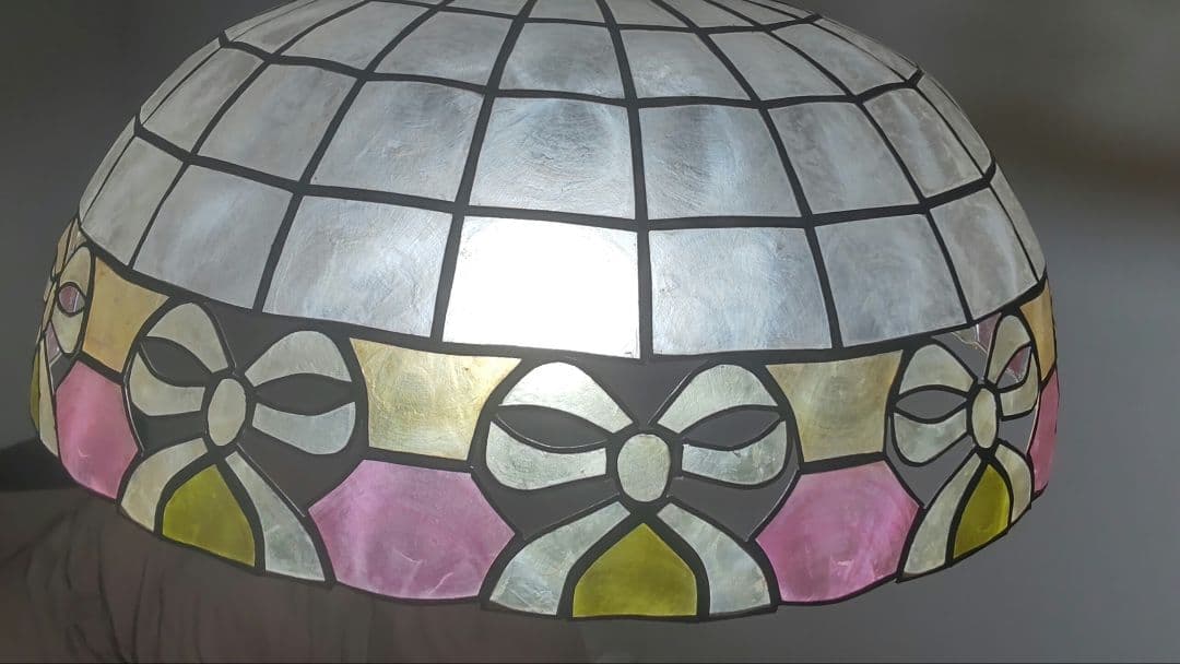 ペンダントライト 照明 昭和レトロ シェードライト シェルステンドグラス 貝殻