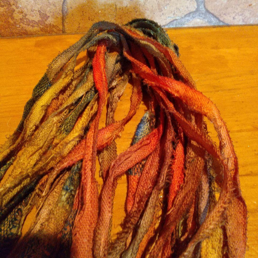 ②tantan⑦ジャンクジャーナル素材。手染め生地耳。変わり糸