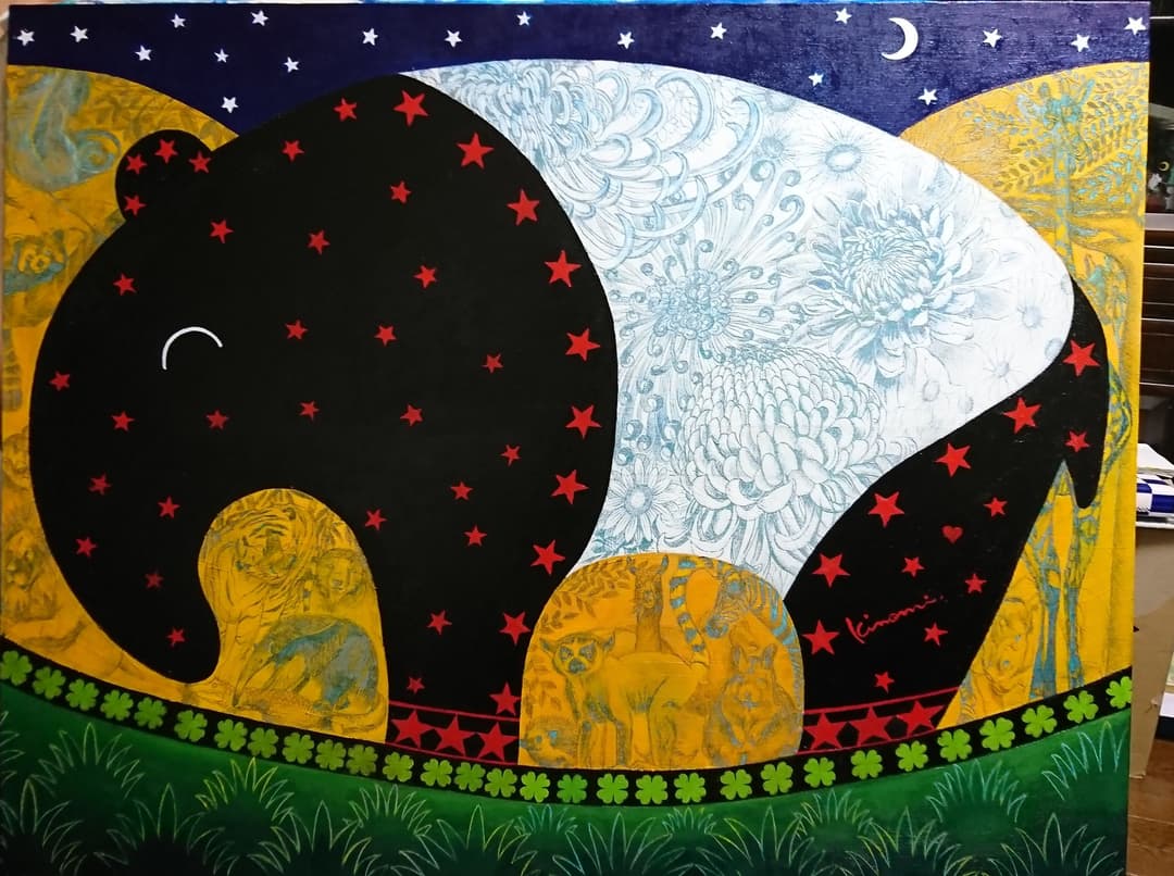 美術品 絵画 「三日月のＺＯＯ(バク)」