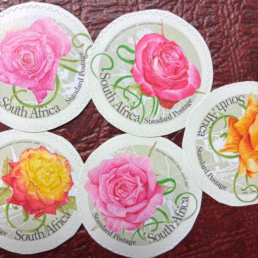 76857セール現品限　外国切手　南アフリカ発行バラ5種揃